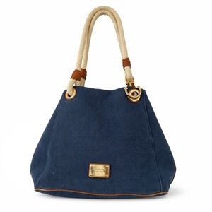 Michael Kors Navy Canvas Tote with Rope Handles